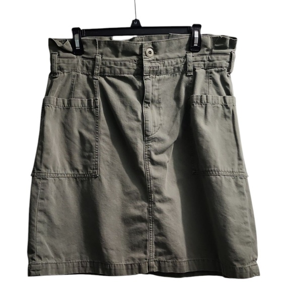 Joe's Utility Mini Skirt Olive‎ Green Pockets Casual Cotton Blend Size 32 - Picture 1 of 6